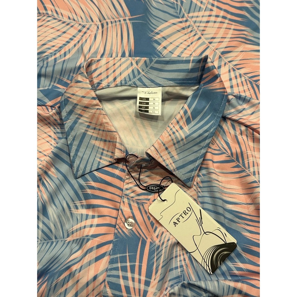Men's Hawaiian short sleeve Palm Leaf Button‎ Shirt Resort Wear